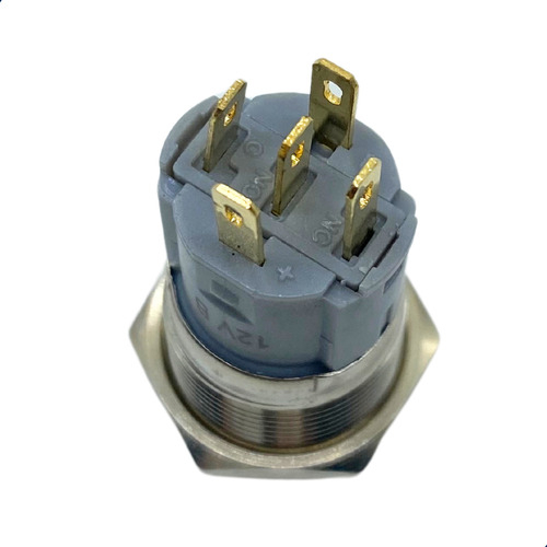 Botão Anti Vandalismo Led Azul Sem Trava 12v 22mm