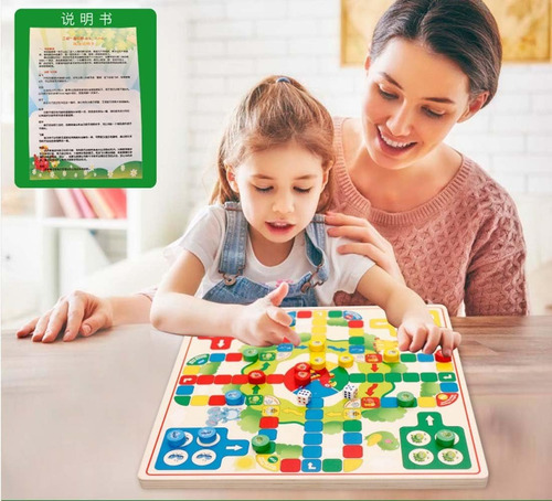 Damas Chinas Tablero Y Ludo Juego De Madera Didáctico Niños