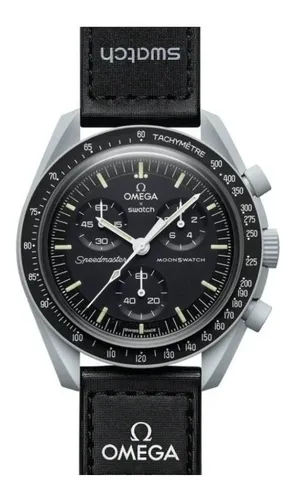 Correa de reloj de silicona Swatch Omega Moonswatch - Negro – Strapr