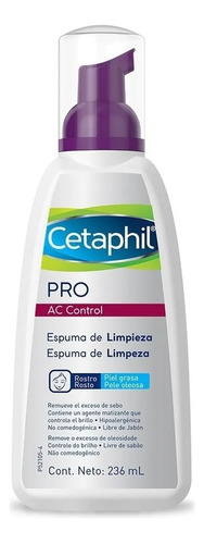  Cetaphil Pro Ac Control Espuma De Limpieza Piel Grasa 236 Ml