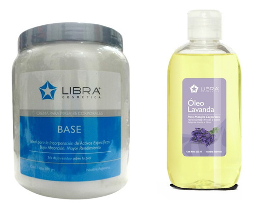 Crema Base Masajes Corporales 980g + Oleo Lavanda Libra