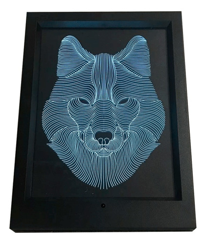 Cuadro Ilusión Visual 3d Animales Diseño Lobo