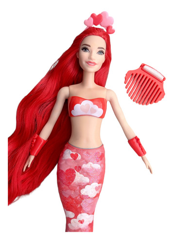 Barbie Color Reveal Sirena Color Rojo Y Accesorios Original (Usado)