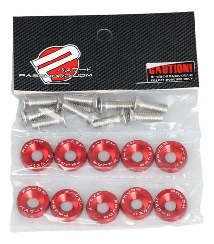 3 M6 Fender Washers Parafusos De Aço Inoxidável Vermelho