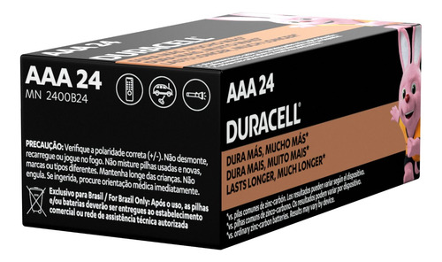 Duracell Pilas AAA 1.5V Alcalinas 24 Baterías Larga Duración