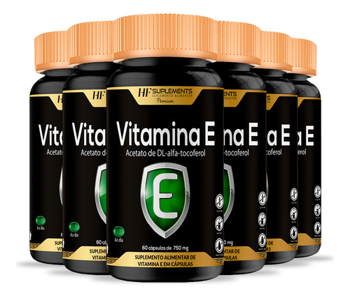 6x Vitamina E 400ui Alfa Tocoferol 60 Caps Hf Suplements
