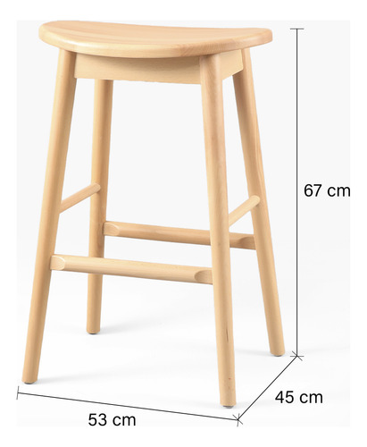 Taburete Medio 66 Madera Nahla Natural Form