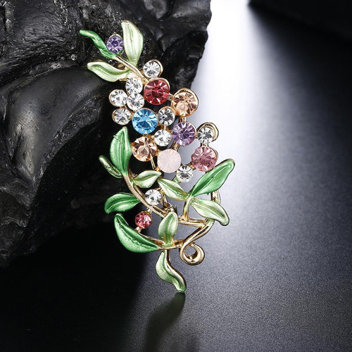 De Broche De Flores De Diamantes De Imitación 3 Piezas