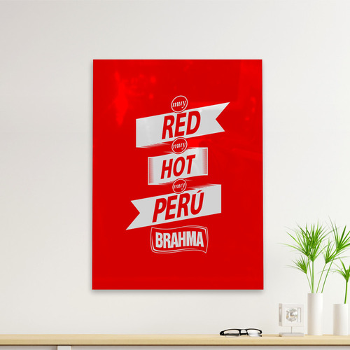 Cuadro Deco Muy Red Muy Hot Muy Peru (d0757 Boleto.store)