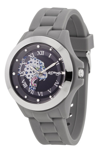 Reloj Hombre Ed Hardy Mist Cuarzo 45mm Pulso Gris En