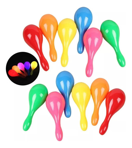 Maracas Luminosas Led X 5 Luz Activa Con Movimiento