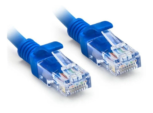 Cabo De Rede Rj45 20 Metros Montado Cat 5e Internet Lan Azul