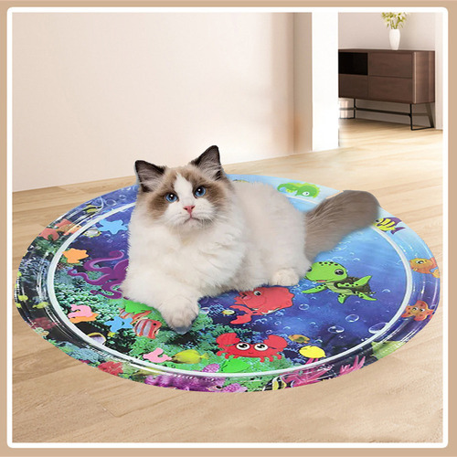 Wh Tapete Juego Acuático Espesado For Gatos, Tapete Jueg