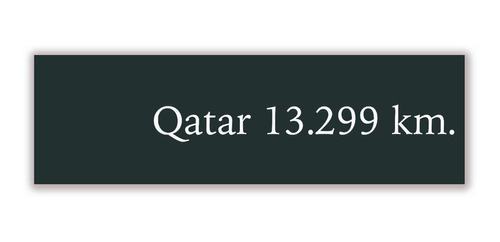 Cartel De Qatar Con Información De Distancia En Kilometros 
