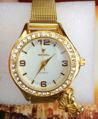 Relógio Feminino Dourado Luxo Resistente E Barato