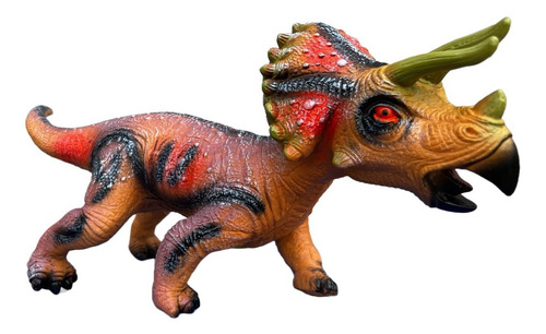 Dinosaurio De Goma Triceratops 40 Cm Con Sonido Para Niños