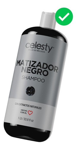 Shampoo Matizador Negro Black Canas Cabello Rubio 1l