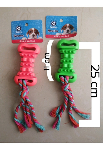 Imagen 3 de 3 de Juguete Perros Gatos Morder Y Jalar Huesito Goma 25 Cm (5v)
