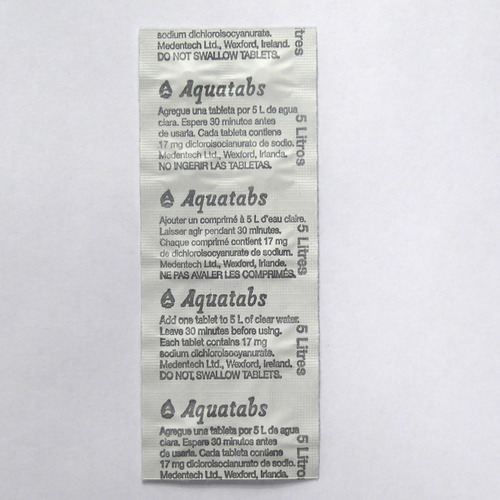 Imagen 7 de 9 de Tableta Pastilla Purificadora De Agua Aquatabs 1 X 5 Litros