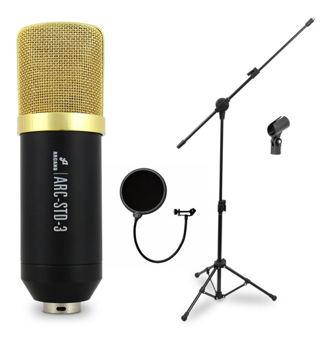 Kit Arcano Mic Arc-std-3 + Pop Filter + Pedestal Pmv-100-pac