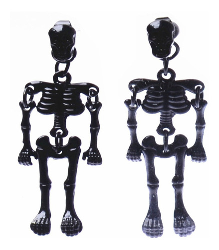 Par De Aretes En Forma De Esqueleto Calaveras