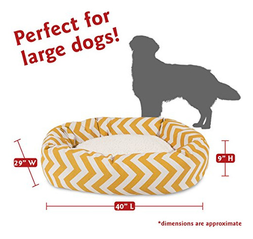 Majestuosa Mascota Bagel Chevron Impresion Mascota Cama Con