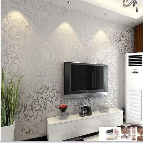 Imagen 4 de 8 de Papel Tapiz Estilo Damasco Europeo Con Textura Pared