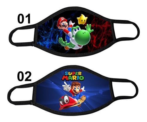 Tapaboca De Mario Bros Niños Reutilizable Tela Transpirable