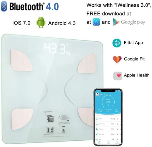 Peso De Baño Bascula Personal 180kg Bluetooth App Movil 2