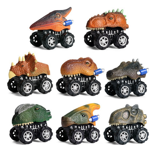 Coche De Juguete Con Diseño De Dinosaurio 8pcs Niño Inercia