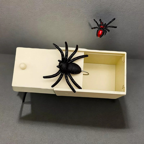 Caja De Madera Araña Bromas Susto Sorpresa