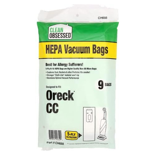 Bolsas Hepa H10 Aspiradoras Verticales Oreck Tipo Cc (p...