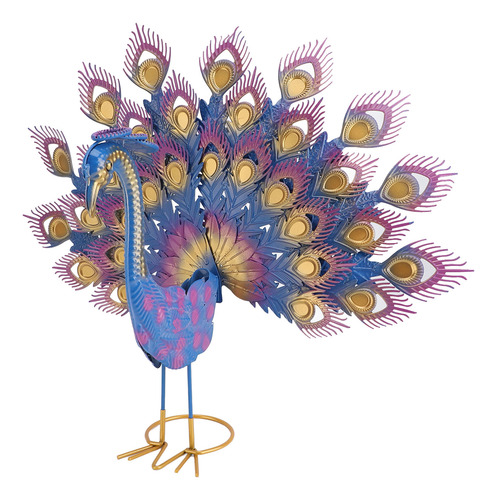 Estatua De Pavo Real De Hierro Con Forma De Cola De Pavo Rea