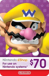 Tarjeta Nintendo Eshop 70 Usd Entrega Inmediata