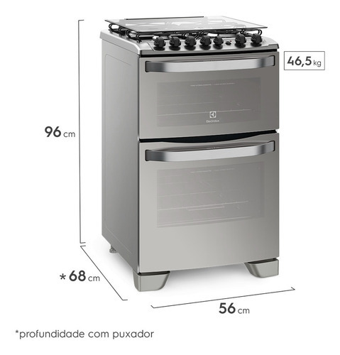 Cocina Electrolux 4 Hornallas Doble Horno Inox Color Acero Inoxidable
