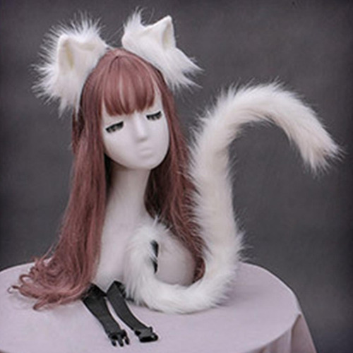 2 Unids Shiba Inu Orejas Diadema Con Cola Tocado Cosplay