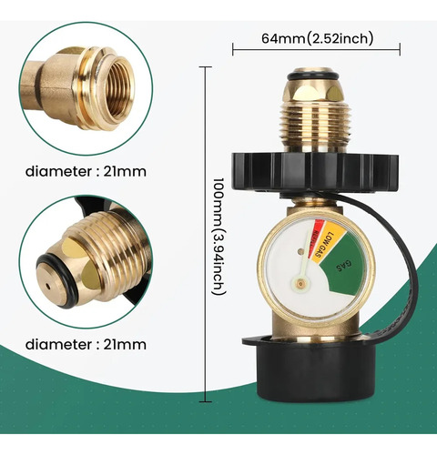 2pcs Manometro Para Tanque Gas Lp Medidor Pol A Qcc1