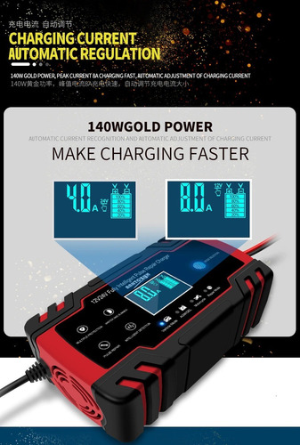Imagen 8 de 10 de Cargador Reparador De Pulso Inteligente Baterias Carro Moto