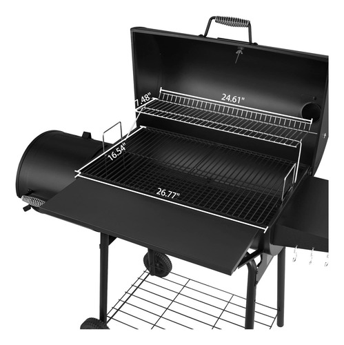 Parrilla Real De Carbón Para Barbacoa Con Ahumador Desmontab