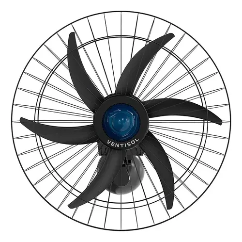 Ventilador De Parede 60 Cm Oscilante Preto Falcon Ventisol Material das pás Plastico Quantidade de pás 6