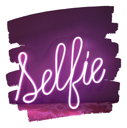 Cartel Selfie Neon Led Acrilico Transparente