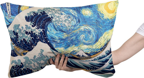 Cojin Almohada Noche Estrellada Ola De Kanagawa Arte Diseño