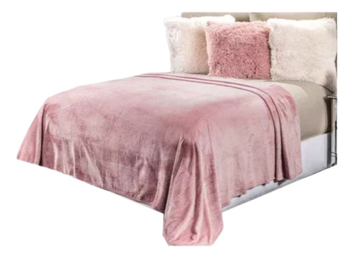 Cobija King Size Cobertor Frazada Suave Cómoda Vero Hogar Rosa Pálido Liso