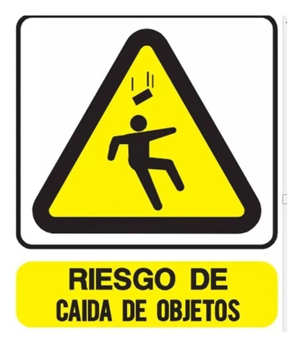 Cartel Riesgo Caída Objetos 22x26 Cm Seguridad Industrial