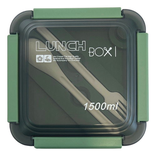 Taper Contenedor Plástico Lunch Box + Cubiertos 1500ml