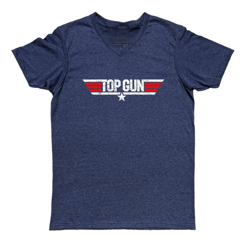 Top Gun Retro Logo Playera Cuello En V Neck 