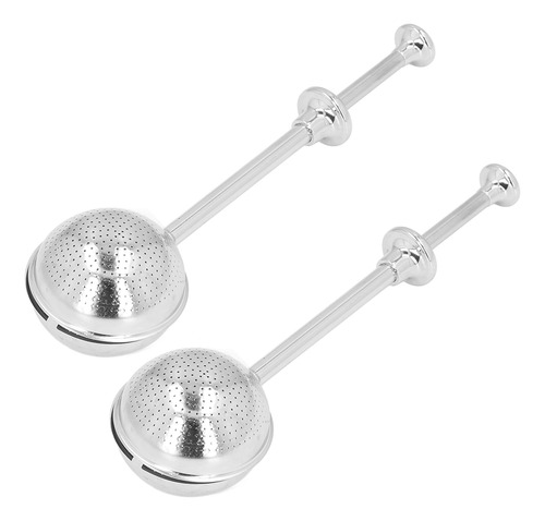 2 Bolas De Té De Mango Largo De Acero Inoxidable