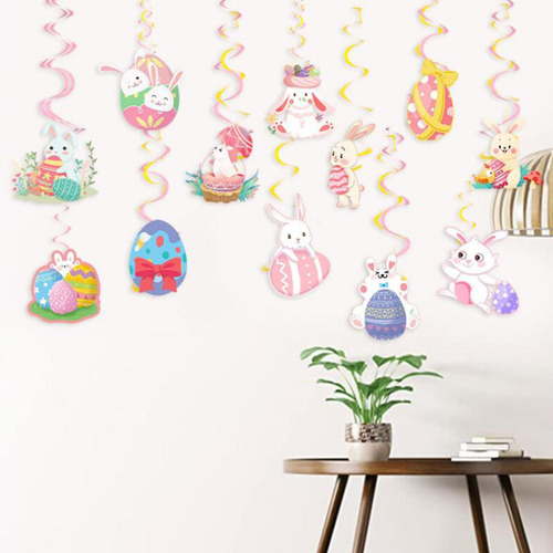 24 Uds. Adornos De Remolinos Colgantes De Pascua,
