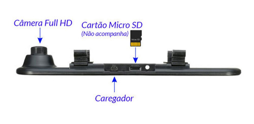 Imagem 6 de 6 de Retrovisor Com Camera De Re E Frontal Dvr Rs-510br Roadstar