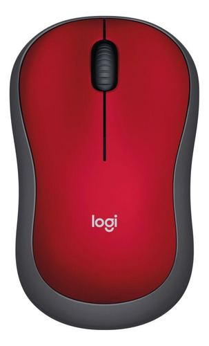 Ratón Óptico Inalámbrico Logitech M185 De 24 Ghz, Rojo